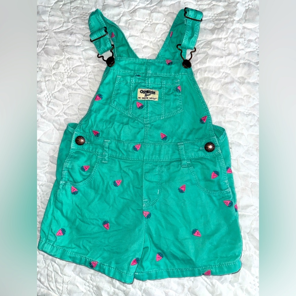 2T Oshkosh strawberry shortalls
